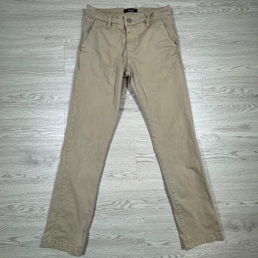 Mavi Mens‎ Chino Pants Tan Khaki Straight Leg Casual Minimalist Preppy 32x32